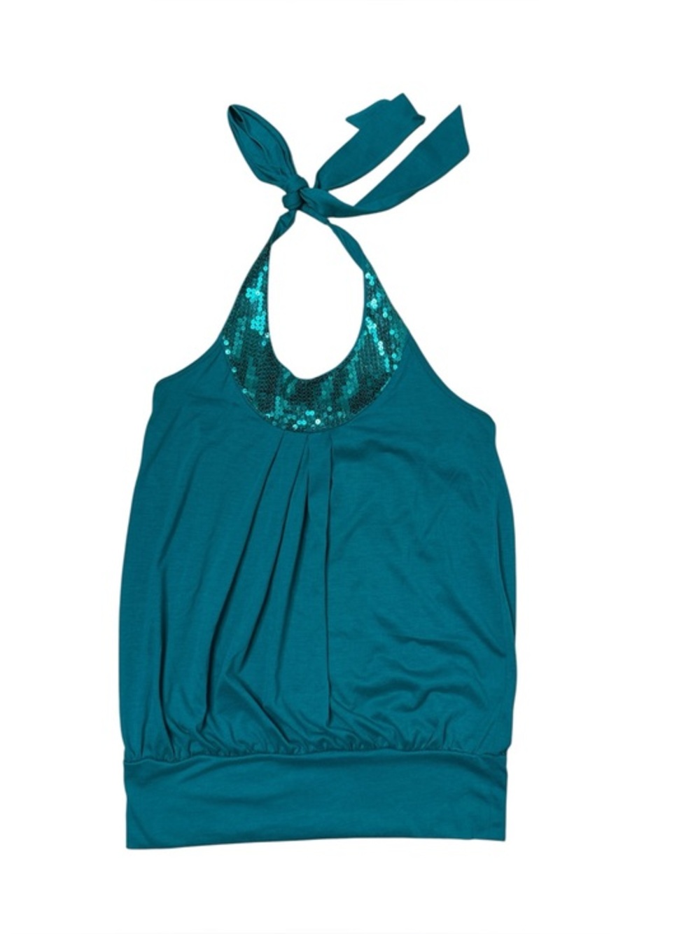 ⭐️ Streetwear Society Teal Halter Top with Sequin Detail- size medium